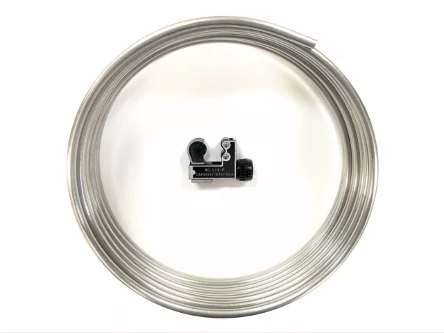 16 ft. Roll of Stainless steel 3/8" Fuel line tubing  w/ Tube cutter
