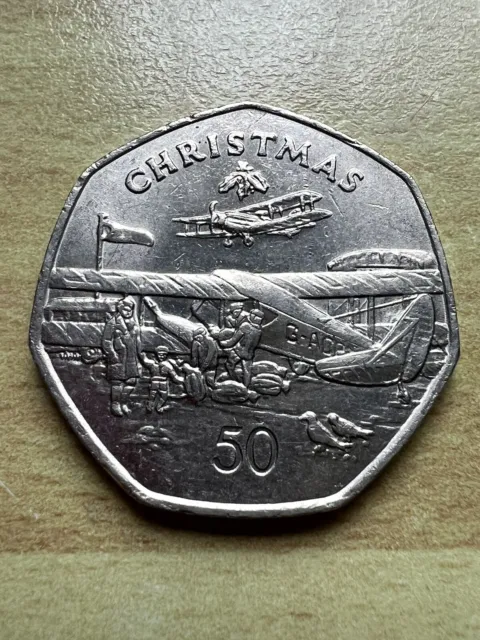 Isle of Man Christmas 50p ✨ 1985 De Havilland Planes ✨ Mini Coin Wallet ✨
