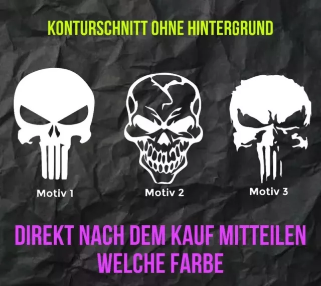 1 x Punisher Aufkleber Skull Totenkopf Schädel Auto Motorrad