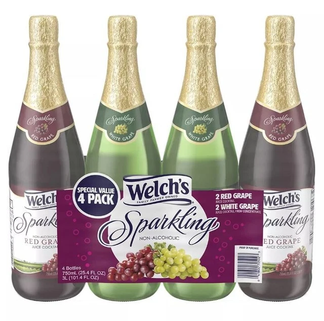 WELCH'S SPARKLING JUICE Cocktail Variety Pack (750 ml, 4 ct.) 38.89