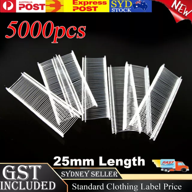 5000Pcs 25mm Standard Clothing Label Price Tagging Tag Gun Barbs Fastener Pin AU