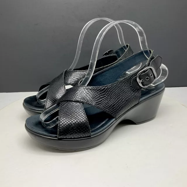 Dansko Sandals Womens 7.5-8 EU 38 Jacinda Slingback Leather Black 9702830200