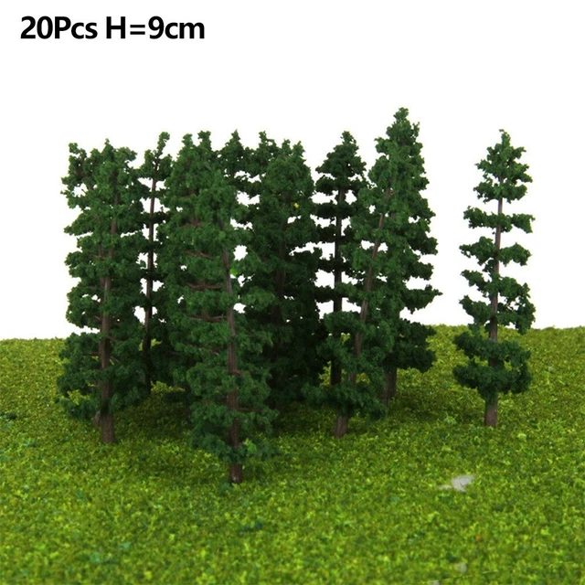 20 Alberi Modello In Miniatura 11 Cm Per Diorami, Paesaggi Ferroviari, Giardini E Architettura – Plastica E Resina Verdi