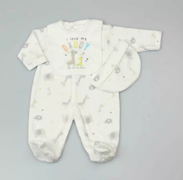 Baby Boys Girls Layette Gift Set Elephants  Neutral -  'I Love My Mummy / Daddy' 3