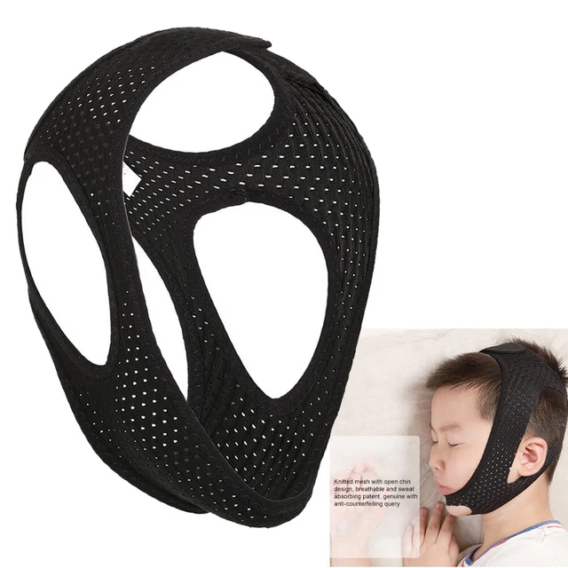 Unisex Adult Sleeping Tool Anti Snoring Triangular Mesh Cloth Support Chin Strap