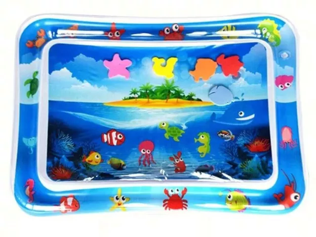 Tummy Time Baby Inflatable Play Water  Mat - Slapped Pad For 3-9 Months 2