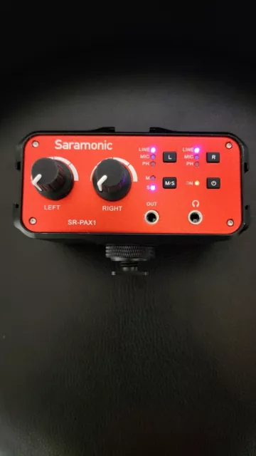 Saramonic SR-PAX1 2 Channel Audio Mixer  Preamp  Microphone Adapter DSLR Podcast