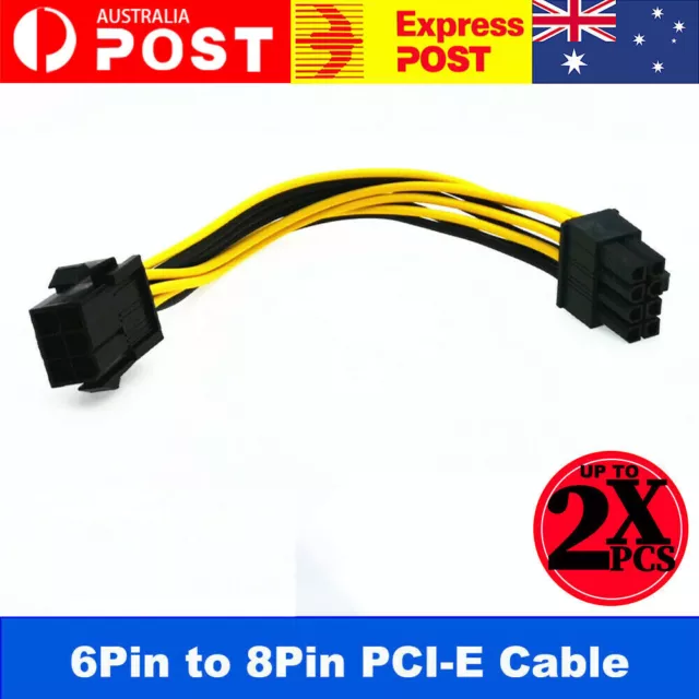 1/2x 6 pin to 8 pin PCI Express Power Converter Cable for GPU Video Card PCIE