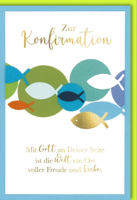 Konfirmationskarte Fische Spruch Mit Gott an deiner Seite