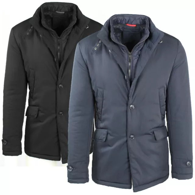 Giubbotto Uomo Invernale Giaccone Elegante Giubbino Sartoriale Blu Nero Cappotto