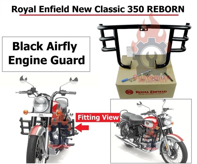 ROYAL ENFIELD &ALL New Classic 350 REBORN" Black Airfly "Engine Guard