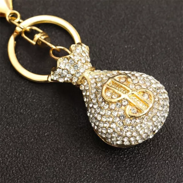 Funny Crystal Rhinestone Keychain Wallet Metal Pendant Keyring  Jewelry Gift