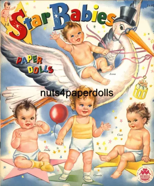 Vintage Uncut Star Babies Paper Dolls Cute Hd~Laser Reproduction~Lo Pr~Hi Qual