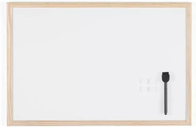 Bi-Office Budget Whiteboard mit Holzrahmen, magnetisch, 60 x 40cm Tafel