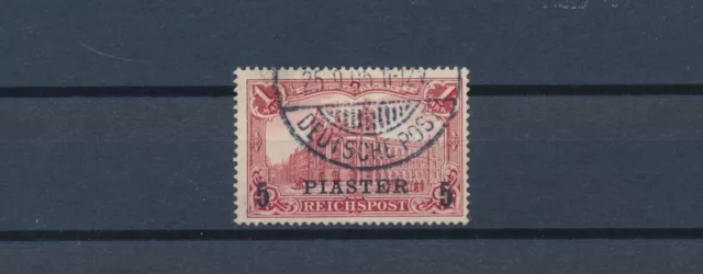 DP Türkei 5 Piaster Reichspost 1902 guter Aufdruck Michel 20 II geprüft (S21044)