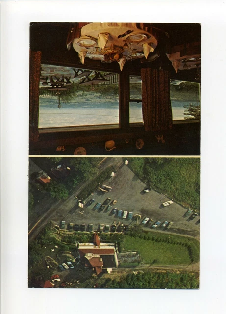 Warwick NY Orange County vintage postcard, Valley View Inn, aerial view, map