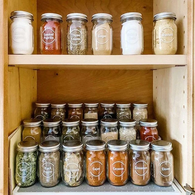 144PCS KITCHEN JARS Bottle Container Label Various Food Label Clear ...