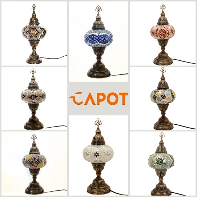Tiffany fatta a mano Lampada da comodino scrivania in mosaico turco marocchino