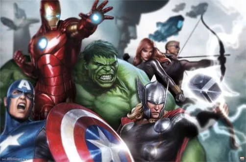 Avengers Assemble Affiche - 22x34 Marvel Comics Iron Man Hulk Thor 4384