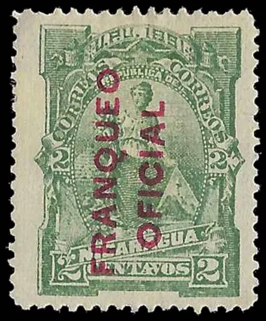 1891 NICARAGUA Stamp - Overprint "Official", 2c K50A