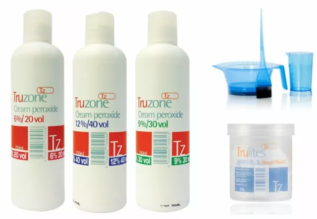 TRUZONE CREAM PEROXIDE 6%9%12% Trulites Blue Powder Bleach White Powder Bleach