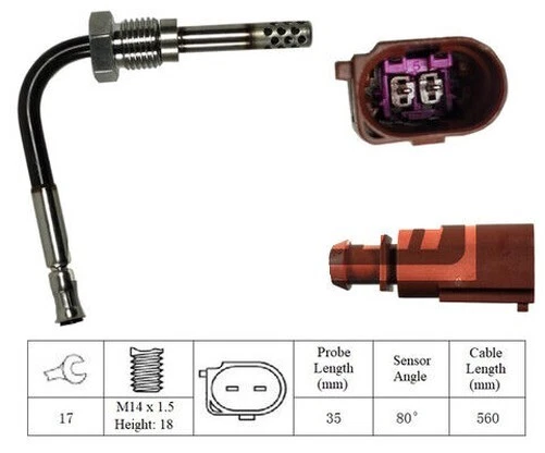 Sensore Temperatura Gas Di Scarico Meyle 114 800 0109 - Per VW Golf VI, Jetta, Beetle 2.0 TDI - Foto 7