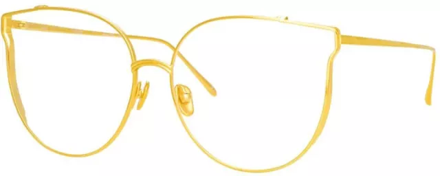 Linda Farrow LFL/996/5 Joanna Gold Cat Eye Eyeglasses Titanium Frame 59-16-140 2