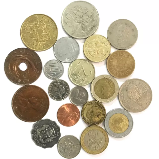 World Coin Collection 20 Mixed Coins From 20 Countries 6 Continents Lucky Dip