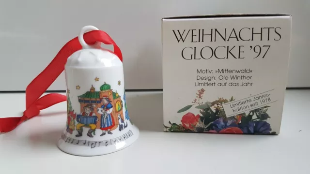 HUTSCHENREUTHER - Porzellan Glocke / Sammelglocke / Weihnachtsglocke ´97 OVP