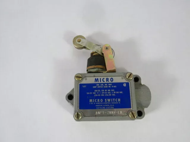 Micro Switch BAF1-2RN2-LH Limit Switch 20A 125/250/480VAC  USED