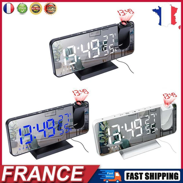Digital FM Radio Projection Alarm Clock Smart LED Electric Table Desktop Decor f