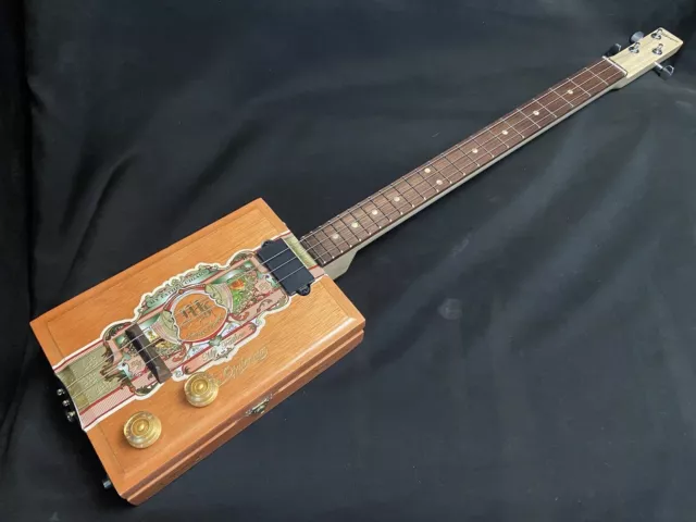 Ellbogen Guitars Cigar Box Guitar Electric 3 String Video Demo