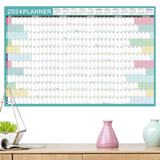 2024 Calendar 12 Month Wall Annual Year Planner Yearly Wall Calendar 35" x 23" 2