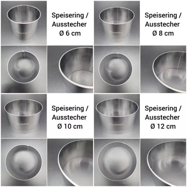 Speiseringe Dessertring Servierring Ringe Ring Form Ausstecher Edelstahl Quttin