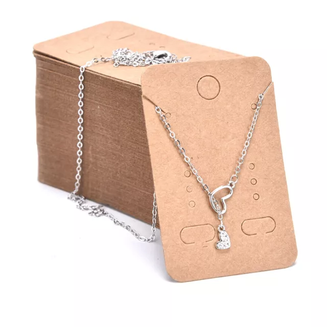 100Pcs  Earrings Necklace Holder Display Cards Jewelry Display Kraft CardA-lk