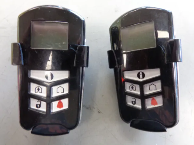 Lot of 2 DSC WT4989 4-Button Wireless Backlit Security Key fob w/ Icon Display