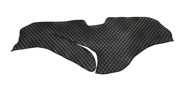 Tapis De Tableau De Bord En Cuir Pour Mercedes Classe E W211 (2003-2008) - Protection Anti-UV, Antidérapant - Couleur Noire