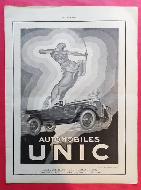 PUBLICITÉ ANCIENNE VOITURE automobile Unic Georges Richard 1908 issue