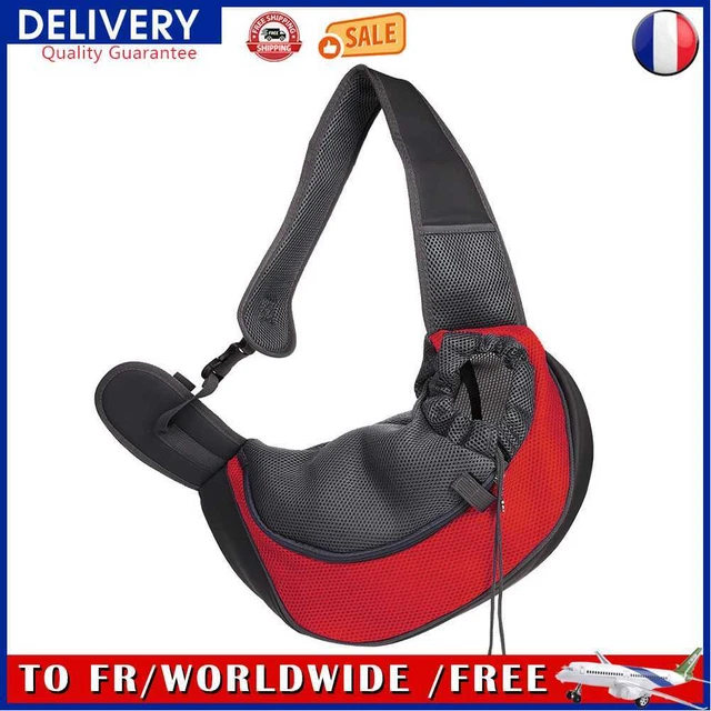 Nylon Pet Carrier Outdoor Travel Dog Cat Mesh Shoulder Backpack (Red L)