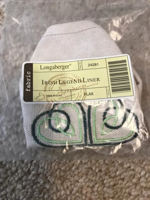 Longaberger 2014 Irish Legend St Patricks Day Basket Liner - Flax