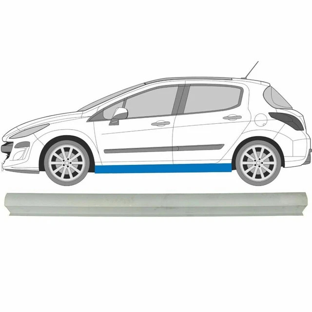 Autocollants Protection Seuil De Porte Voiture - 5 Pièces Fibre De Carbone, Pour Peugeot 308 SW P5 T9 2014-2023, Anti-rayures, Installation Facile Sans Perçage