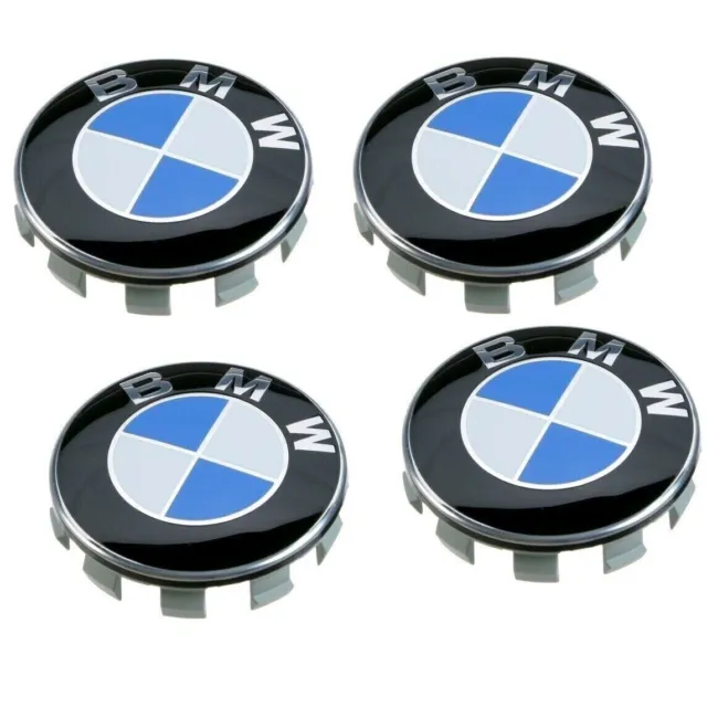 4 COPRIMOZZO BMW LOGO ORIGINALE TAPPI RUOTA Serie 1 2 3 4 5 6 7 M Z X CAPS 68mm