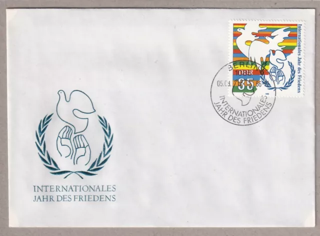 Ersttagsbrief - "Internationales Jahr des Friedens" mit Marke und Stempel 1986