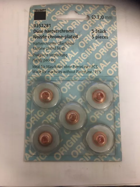 Trumpf Laser Machine Nozzle -1.0 mm -0352281 -5 pack. New