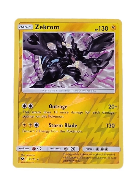 Zekrom Pokemon Trading Card, 2017, No.644, Deep Black Pokemon, Foil, Pre Owned
