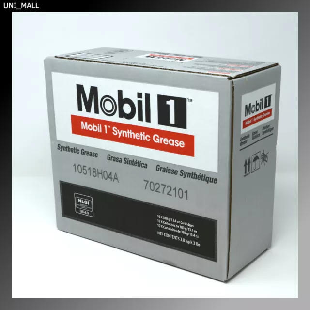 10 x MOBIL 1 Synthetic Grease Automotive, 13.4oz Tube (121070), Made in USA