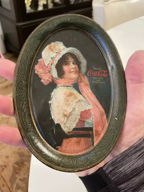 Antique Original 1914 Betty Coca-Cola Coke Advertising Tip Tray,  PRICE DROP!!!!