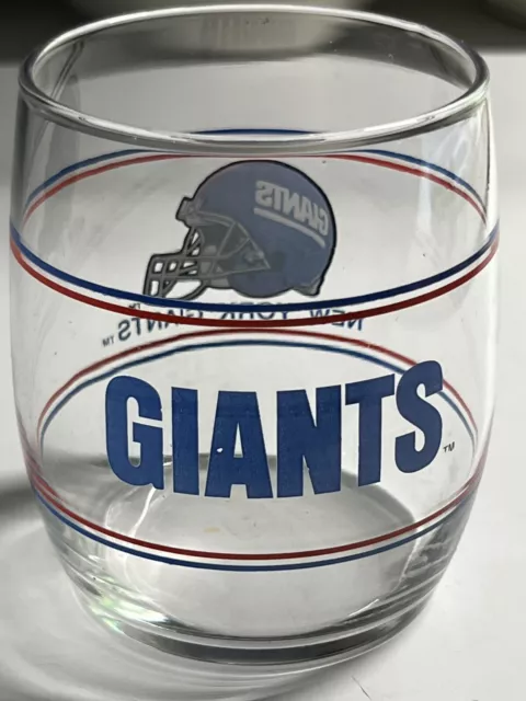 Vintage New York Giants Drinking Glass-NFL Licensed-Round Bottom 2