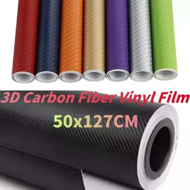 Car 3D Carbon Fiber Vinyl Wrap Sticker Waterproof Protection Film