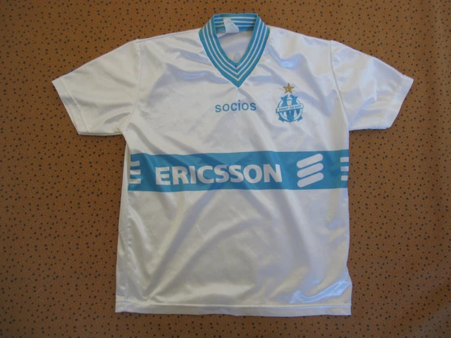 Maillot Olympique De Marseille Adidas, Ericsson SOCIOS, Taille S – Vintage Ultra Rare